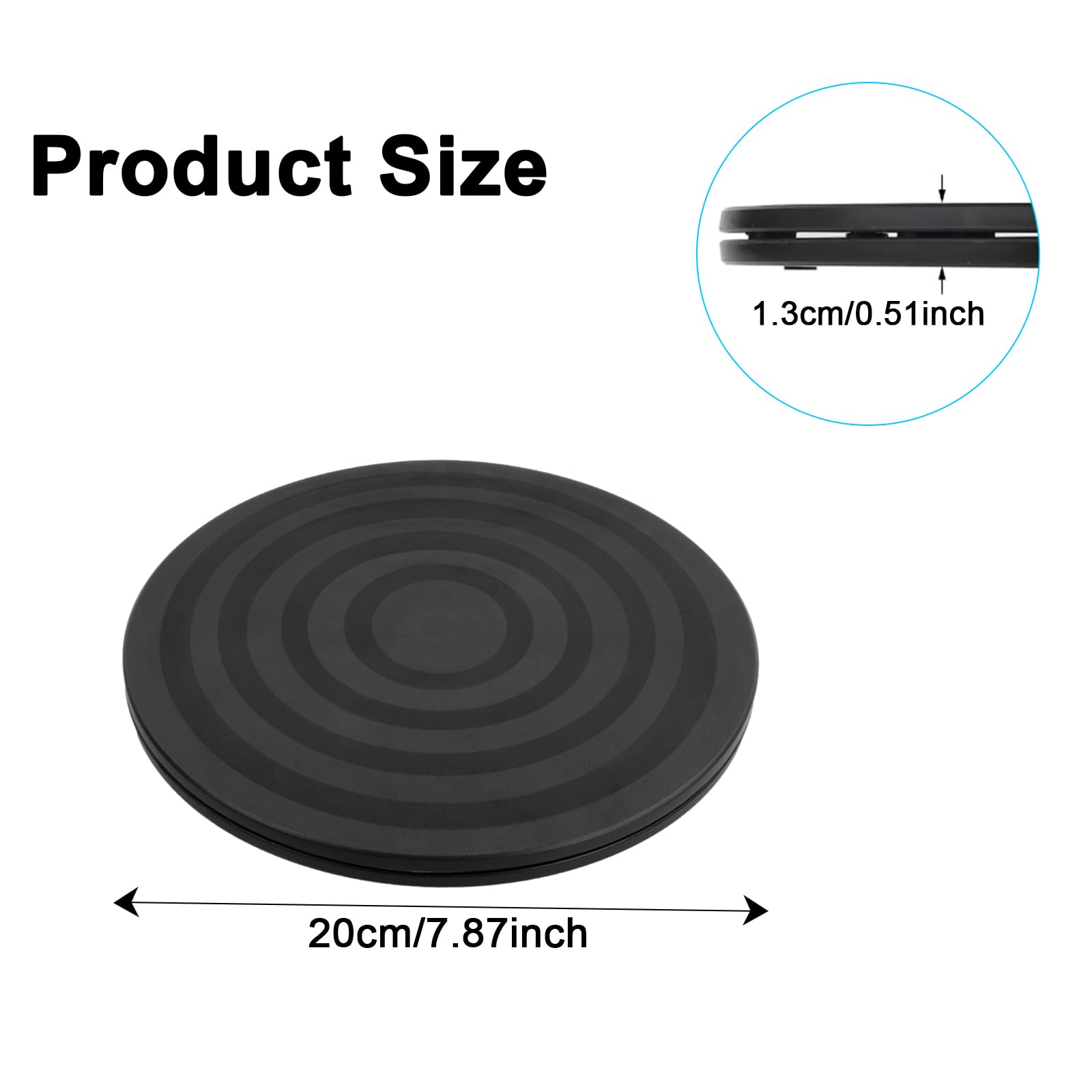 Tissting Giradischi Girevole 360°, Supporto Leggero per Scultura in Ceramica, Diametro 11.5 cm, Materiale Plastico per Pittura e Decorazione Torte, Composizione Floreale