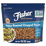 Fisher Chef's Naturals Honey Roasted Chopped Pecans 10oz (Pack of 1), Unsalted Raw Nuts for Cooking, Baking & Snacking, Vegan Protein, Keto Snack, Gluten Free
