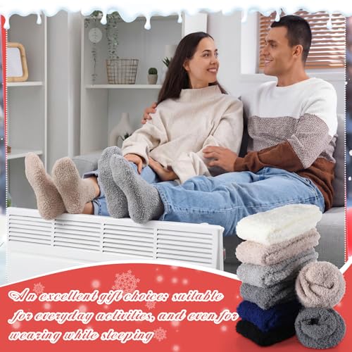 Image of Foaincore 12 Pairs Fuzzy Socks Bulk for Women Cozy Fluffy Slipper Socks Warm Soft Sleeping Gifts for Home