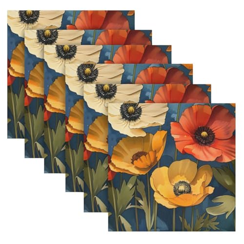 Servilletas de Tela con Diseño Floral Multicolor Set x6 miniatura 2