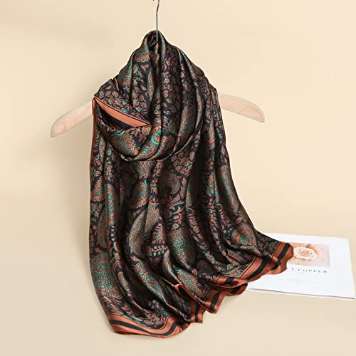 Image of MALINA Women's Polyester Silk Satin Stole Scarf - Soft Lightweight Fashion Wrap, Elegant Floral & Gradient Design, summer stole,Scarf For Women,Premium Stole,Large Size 180x90 cm'