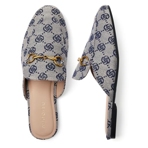 Image of Minorsu Buckle Mules for Women Flats Loafers Shoes for Work Office Business