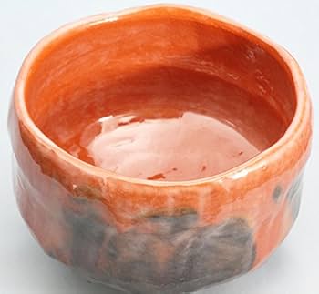 Amazon | 短冊家和楽 赤楽茶碗（抹茶碗） 〔川嵜和楽（川崎和楽