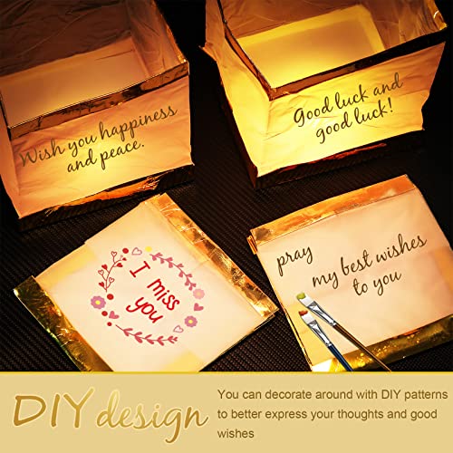 Square Floating Lanterns With Candles, Waterproof Chinese River Lanterns Float Paper Lanterns For Wishing Praying Blessing Wedding Swimming Pool, 5.9 Inch (50 Pack) #TOP2