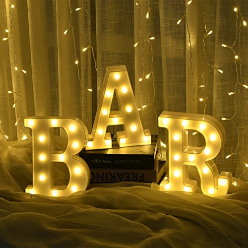 Rdutuok LED Marquee Letters Lights,Light Up BAR Sign,Letter Lamp Pub Bar Sign Light Battery Operated for Wedding Birthday Party Christmas Lamp Home