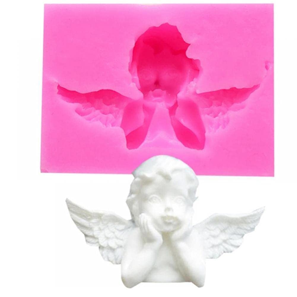 Tossper Pink Cake Fondant Silicone Mold Angel Frame Baking Tray Handmade Sugarcraft Pastry Diy Moulds Cookie Candy Decoration Mold