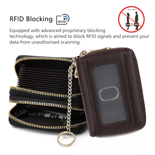 Image of imeetu Rfid Credit Card Holder,Genuine Leather Businese Card Case,Rfid Blocking Wallet for Women & Men