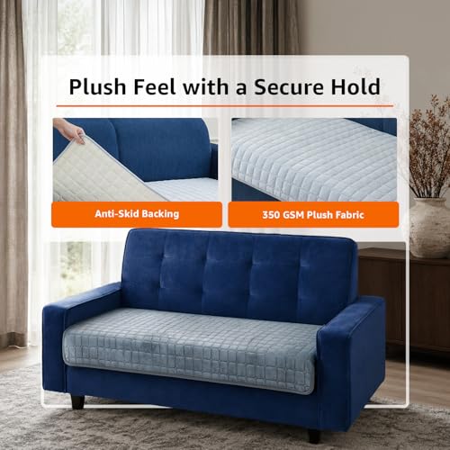 Image of Amazon Basics - Flannel (Polyester) Quilted Make Your Own Sofa Cover |70 x 120 cm|Microfiber Sofa Slipcover | 350 GSM (2 Seater)