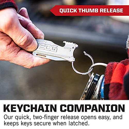 SOG KeyTron Keychain Pocket Knife- Convenient 1.8 Inch EDC Folding Knife with Bottle Opener and Quick Thumb Release (KT1001-CP) - Image 3