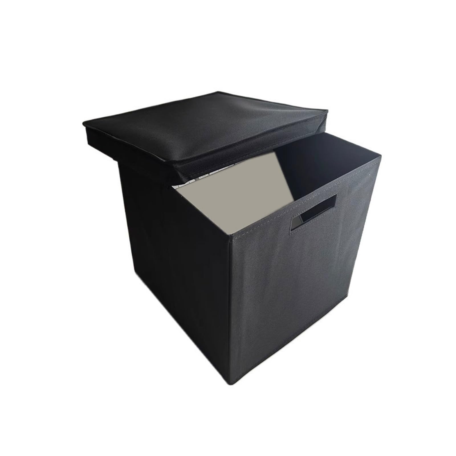 B3F7M4R9J2 CD stand Foldable Oxford Cloth Vinyl Record Box with Lid for Home Office Cardboard CD Storage Case(Black)
