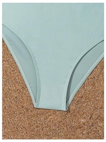 OYOANGLE Girl's Bikini Set Ruffle Strap Shirred Wireless Mid Rise 2 Piece Bathing Suit4