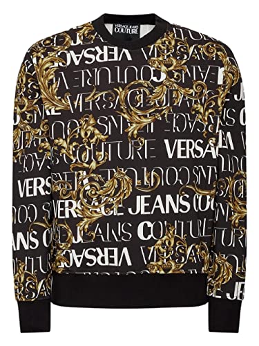 Versace Felpa Uomo Jeans Couture Print Logo Baroque 73gai3r0.fs041.g89