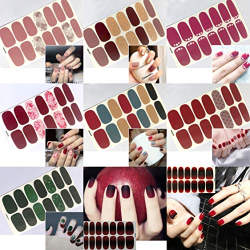 Nail Polish Strips, Danneasy 30 Sheets Adhesive Nail Stickers Decals Solid Color Full Wraps Manicure Kit For Women 1Pc Nail File + Wood Cuticle Stick #TOP7