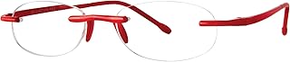 Scojo New York Gels Original Reading Glasses 1.25x ACTION RED Readers for Men & Women Stylish, Scratch-Resistant Lenses Price In India