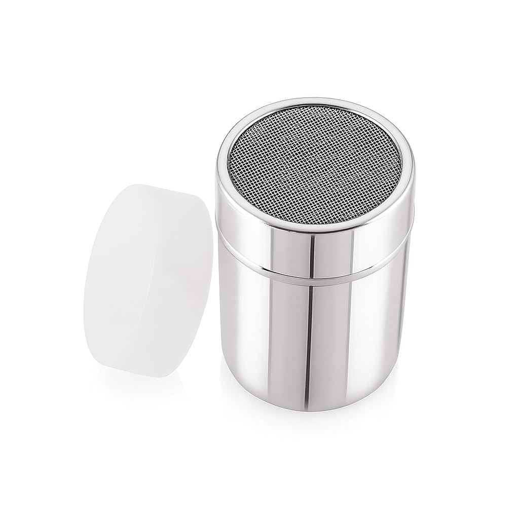 GS Kitchenware Stainless Steel Powder Shaker, 300 ML, Kitchen Dredger for Spices, Sugar, Salt, Flour