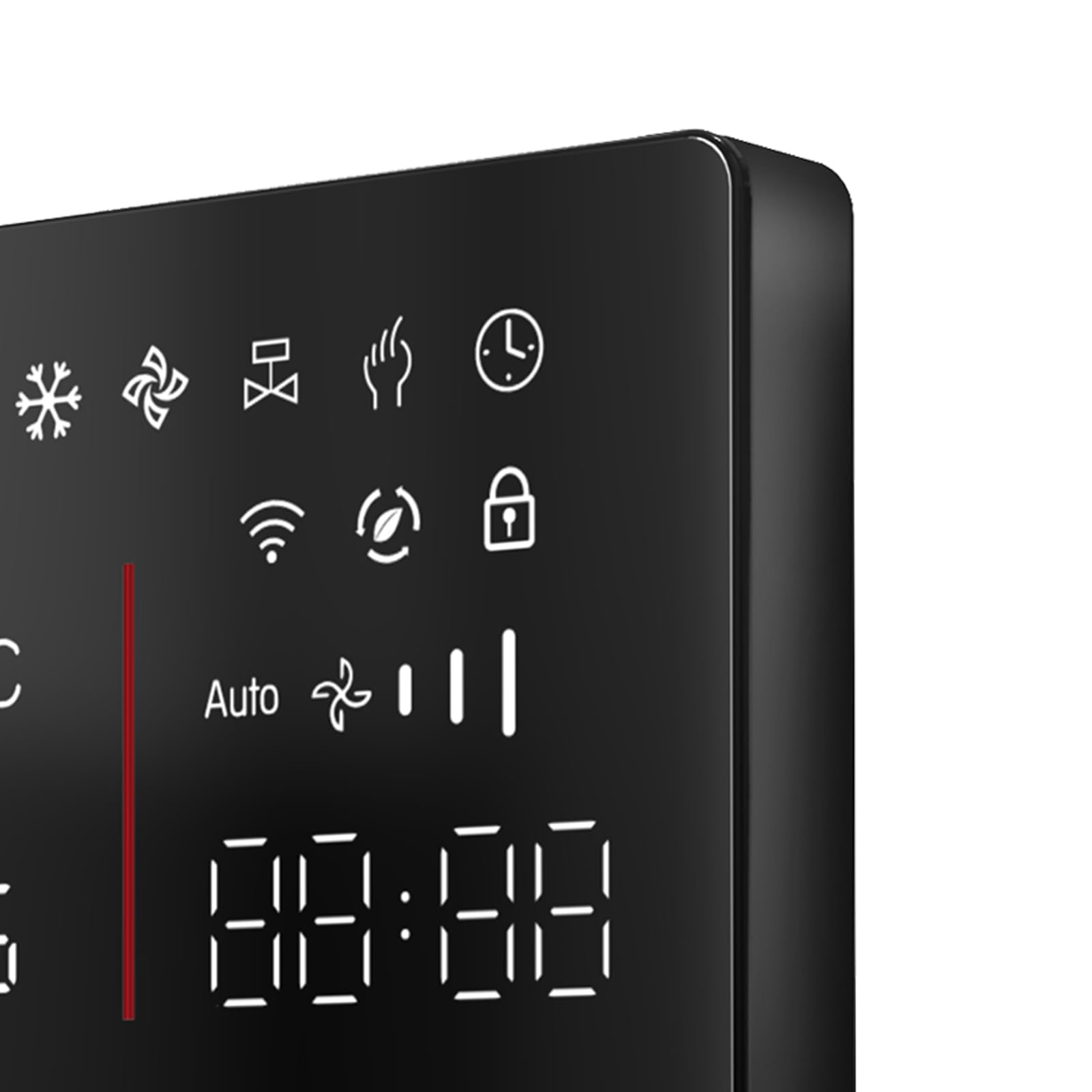 Jeffergarden Termostat Wi-Fi, Energooszczędny Programowalny Sterownik z Pokrętłem LED do Klimatyzatorów, Zakres 5-35 ℃ dla Nowoczesnych Domów (BLACK)