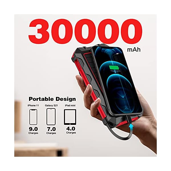 Solar-Power-Bank30000mAh-Portable-Solar-Charger-with-Wireless-Phone-Charger-Compatible-with-All-Cell-Phones-IOS-Android-and-Other-Electronics-Rainproof-Solar-Phone-Charger-with-Dual-LED-Flashlight Solar Power Bank,30000mAh Portable Solar Charger with Wireless Phone Charger Compatible with All Cell Phones, IOS…