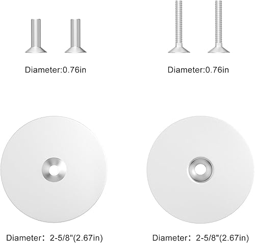 Miniatura 2 de Placa de cubierta para orificio de puerta, placa redonda de cubierta de cerrojo de 2-58 pulgadas de diámetro (negro mate), cerraduras y puertas de