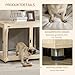 PawHut Hundekäfig Möbel mit 2 Türen waschbaren Kissen Moderne Stahl Hundebox für Zuhause Indoor Hundehütte für große Hunde bis zu 30 kg Hundehaus 94x60x71,5 cm Eiche