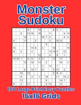 Paperback Monster Sudoku 100 Large Print Easy Puzzles: 16x16 grids Book