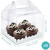 Vebetter Lot De 2 Boîtes à Gâteaux Transparentes 26x26cm - Boîtes Layer Cake Réutilisables Avec Ruban Et Doublures Pour Transport Et Présentation 8 Pouces
