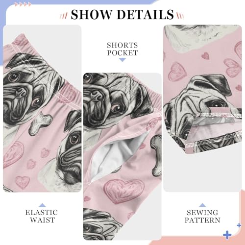 Pajama Bottoms, Pajamas Pant Bulldog Lounge Wear Casual Cartoon Hearts Sleep Long Pants Soft Pjs Sleepwear4