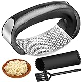 ✅ Prensador de ajos ergonómico. Con mango ergonómico, puede agarrar y controlar fácilmente, apretar ajo o jengibre. Simplemente coloca la prensa de ajo sobre el ajo para balancear hacia adelante y hacia atrás.