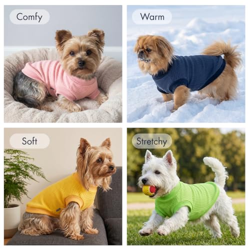 Image of 1 Pack Dog Shirt for Small Supplies Functional Waffle Dog Clothes Warm Soft Sweatshirt Outfit for Dogs Cats Pet Apparel