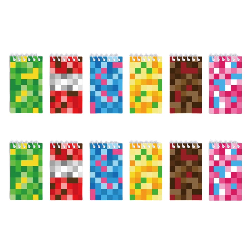 ISABELLA MOON 12 Pack Pocket Notebook Small Spiral 10 * 6CM Mini Notepad Princess Kids Colorful Memo Bulk Wired Lined for School Office Supplies Birthday Party Bag Fillers (12, Minec)