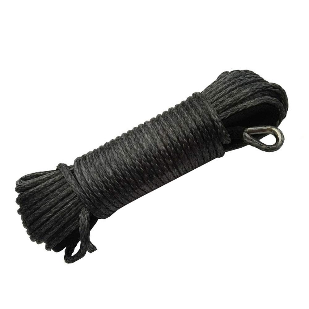 Winch Rope, Grey 6mm*30m Synthetic Winch Rope Add 4500lbs Hawse Fairlead,Off Road,Boat,Replacement Cable