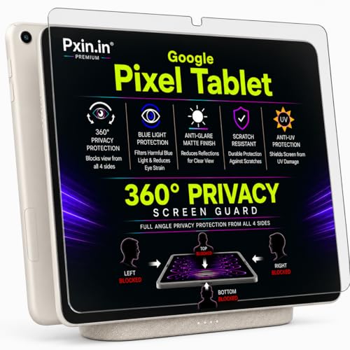 Image of Pxin 360 Pro Privacy Screen guard compatible with Google Pixel Tablet | Anti Glare | Anti UV | Anti Blue | Anti Reflection | Privacy Filter | Unbreakable Build