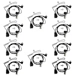 HYSHIKRA Covert Air Acoustic Tube Walkie Talkie Earpiece Headset with PTT and Microphone Compatible for Motorola GP300 CP040 DP1400 CLS1110 Two Way Radio (10 pcs)