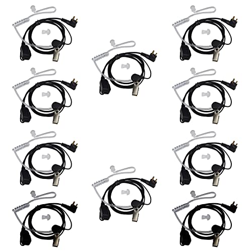 HYSHIKRA Covert Air Acoustic Tube Walkie Talkie Earpiece Headset with PTT and Microphone Compatible for Motorola GP300 CP040 DP1400 CLS1110 Two Way Radio (10 pcs) HYSHIKRA Covert Air Acoustic Tube Walkie Talkie Earpiece Headset with PTT and Microphone Compatible for Motorola GP300 CP040 DP1400 CLS1110 Two Way Radio (10 pcs)