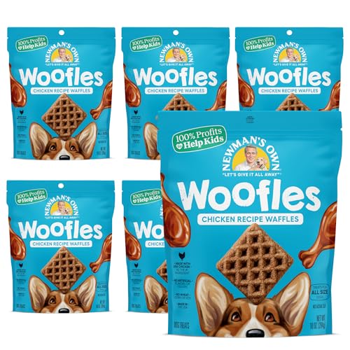 Newman's Own Chicken Recipe Woofles Waffle Dog Treats, 10 oz