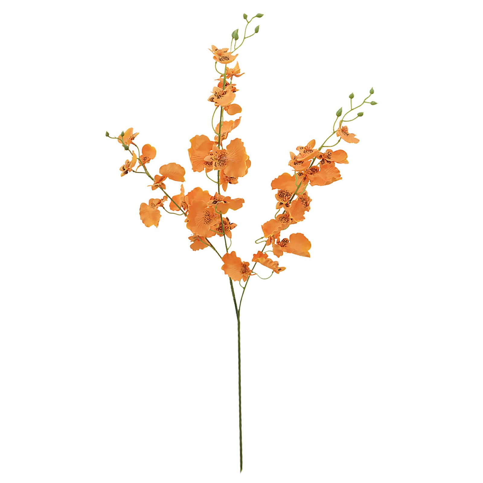 INIFLM 3PCS Artificial Orchids Flowers, 34 Inch Silk Fake Dancing Lady Orchids Flower Stems in Bulk, Faux Orange Orchids Branches for Home Decor