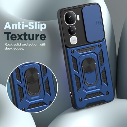 Image of AIBEX Back Cover for Vivo Y400 Pro 5G | D10 Tough Armor Case | Sliding Camera Shield | 360 Protection | Kickstand Ring Holder | Military-Grade Bumper Case