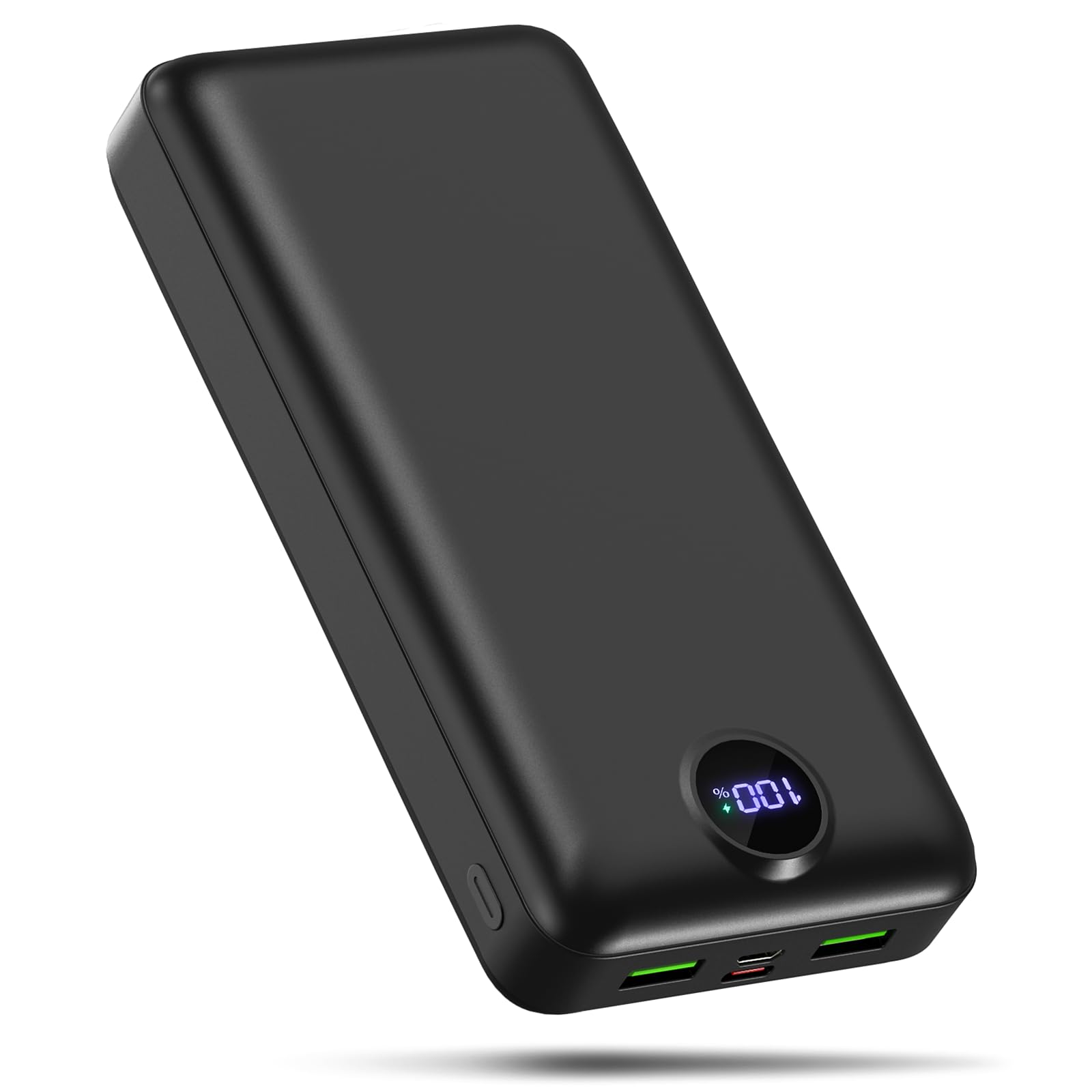 PDBEST PowerBank 50000mAh große Kapazität 3 in 1 Ladekabel, 22,5W Schnelles Aufladen USB-C 3 Ausgänge und 2 Externer Akku LED Display Eingänge Power Bank kompatibel mit iPhone Android usw