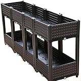 Xia jie sheng huo guan Caja de plantación de verduras Macetas de múltiples capas Macetas rectangulares al aire libre plantación caja de hogar vegetal jardín techo