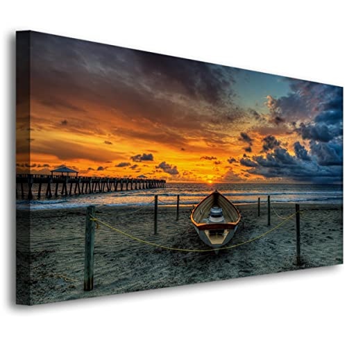 Beach Themed Wall Art Canvas Prints Seascape Poster Bathroom Décor Boat
