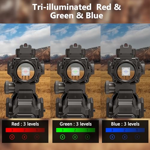 image for CVLIFE 4x32 Prism Scope Red & Green & Blue Illuminated Circle Dot Reti