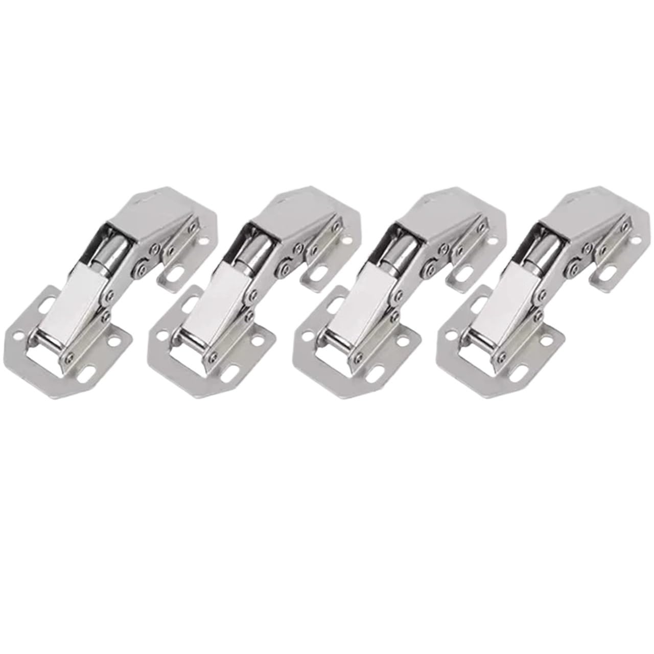 Cidegoo 4Pcs Cabinet Hinges 2/ 90 Degree Steel Cabinet Hinges No-Drilling Buffer Hinge For Cupboard Furniture(4Pcs)