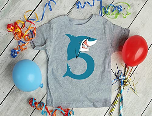 Tstars Shark 5th Birthday Shirt Boy Girl Gift for 5 Year Old Fifth Toddler Kids T-Shirt4