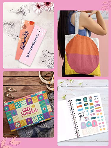 Image of Doodle l The Happy Box Planner Stationery Kit l B5 + Tote Bag + Pouch + Sticker Book + Pocket Planner + Sticky Notebook + Pen + Motivational Cards + Bookmarks with Premium Gift Box (Bright Start)