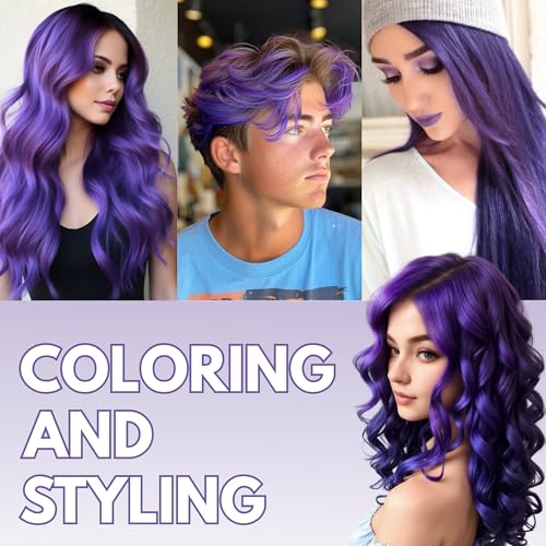 Image of Temporay Hair Color Wax | Metallic Shine | For Men & Women | DIY Instant Hair Color | Temporay Color 1 Day 1 Wash | No Ammonia, Bleach & Damage | Purple - 100 gram