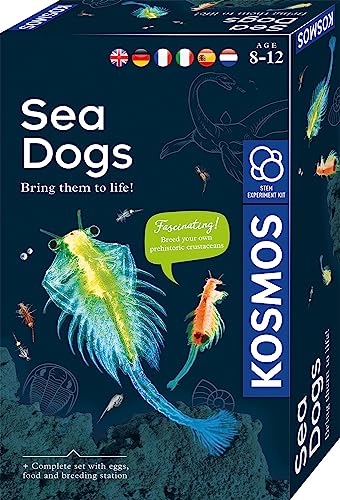 Kosmos- Sea Dogs-Urzeitkrebse selbst züchten Dinosauro Set sperimentazione per Bambini con Istruzioni multilingue (DE, EN, FR, IT, ES, NL), Multicolore, 21 x 13 x 5.5 cm, 616779