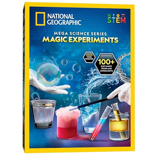 NATIONAL GEOGRAPHIC Science Magic Kit 100+ Science Experiments and Magic Tricks for Kids Chemistry Set and STEM Activity Kit Fun Educational Science Toy for Boys and Girls