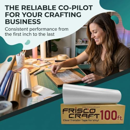 Image of Frisco Craft C-370 Clear Transfer Tape for Vinyl 24 inch x 100 Feet