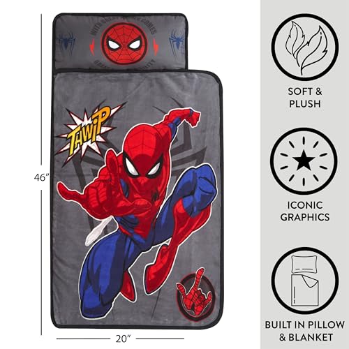 Image of Super Soft Plush Toddler Quilted Nap Mat with Built in Blanket and Pillow