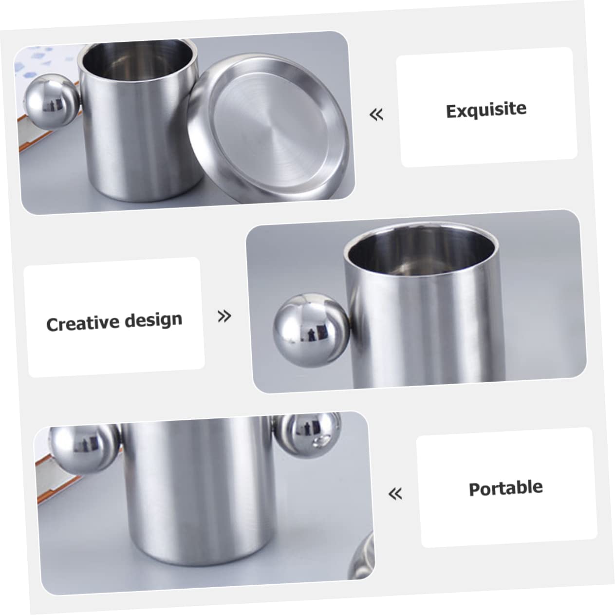 Abaodam 2 Stück Doppelwandiger Becher Aus Edelstahl Wanderwasserbecher Mit Camping Trinken Lager Tassen Kaffeetassen Wasserbecher Aus Edelstahl Trinkbecher Rostfreier Stahl