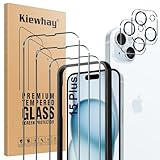 Kiewhay Pellicola Protettiva Compatibile con iPhone 15 Plus Vetro Temperato 6,7'', 3x Pellicola...